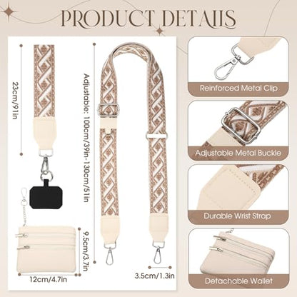 4 Pack Clip and Go Strap for Phone with Wallet,Cute - style: Cute