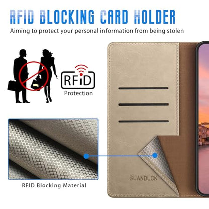 Wallet Case for iPhone 15 Pro Max 6.7", Golden | RFID-Blocking Card Holder, Kickstand, Magnetic Closure, PU Leather Folio Flip Cover, Protective Women Men Cases - color: Golden, size: iPhone 15 Pro Max