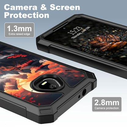 for Schok Volt Sv67q Sv67332 Case with Screen Protector, Military Grade Drop Protection, Dual Layer Hybrid Shockproof Protection TPU Phone Case for Schok Volt Sv67q, Ancient Building - color: Ancient Building