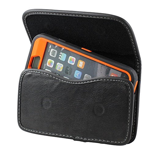 Golden Sheeps Pouch Compatible for iPhone 11 PRO 5.8, iPhone Xs,iPhone X 5.8 INCH XXL Size Leather Belt Clip Pouch Case Cover Holster (Fits Phone with Extended Battery or Thick Case On)