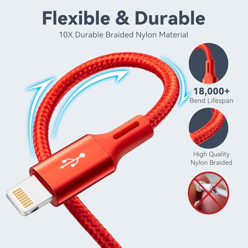 Minlu Short Multi Charging Cable,2Packs Charger Cord, 4 in 1,1FT Braided - size: 1 ft