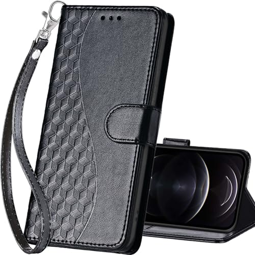 for iPhone 13/14 Wallet case, Black | 3 Card Holders, Kickstand, Shockproof TPU Shell, PU Leather, Magnetic Closure, Protective Flip Folio Cover, Women - color: 3
