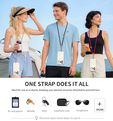 memumi Anti-Theft Phone Lanyard Crossbody for iPhone & Android, 3-in-1 Neck & Wrist Strap, 66 lbs Pull-Tested, Universal Phone Strap for Travel & Commuting, Navy Blue - color: Navy Blue