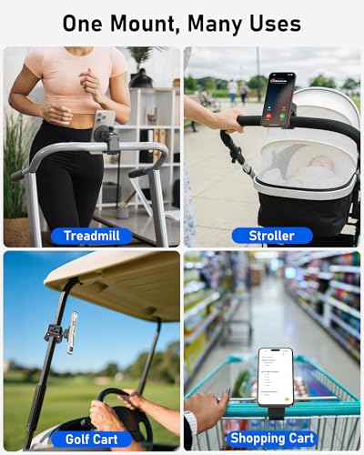 Phone Holder for Peloton Bike, Magnetic Phone Mount Clamp for Spin Bicycles