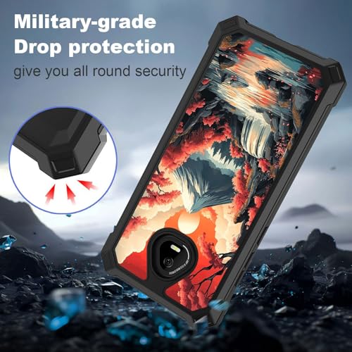 for Schok Volt Sv67q Sv67332 Case with Screen Protector, Military Grade Drop Protection, Dual Layer Hybrid Shockproof Protection TPU Phone Case for Schok Volt Sv67q, Fujiyama - color: Fujiyama