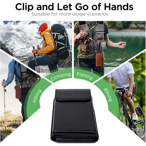 Holster for iPhone 17, 17 Pro, 16, 16 Pro, 15, 15 Pro, 14, 14 Pro, 13, 13 Pro, 12, Galaxy S26, S25, S24, Premium Leather Pouch with Belt Clip Phone Holster Belt Case, Black -M - color: Black, size: Medium