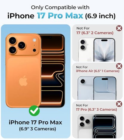 Clear Magnetic Case for iPhone 17 Pro Max Cases with Camera Control, Anti-Yellowing Crystal Clear for Apple 17 Pro Max case Compatible MagSafe, Transparent Shockproof Phone Case for iPhone 17 Pro Max - size: iPhone 17 Pro Max 6.9"