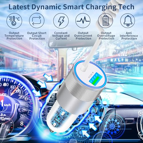 Apple MFi Certified iPhone Car Charger Fast Charging, 75W USB-C Car Charger - color: Porcelain White