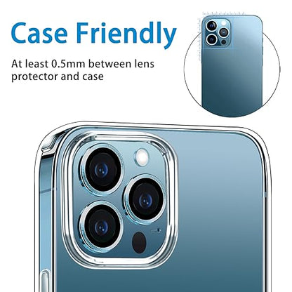 Compatible with iPhone 12 Pro Max Camera Lens Protector, Anti-Scratch 9H Tempered Glass Metal Camera Screen Protector Shockproof Cover Film -3 Pcs Pacific Blue - color: Pacific Blue
