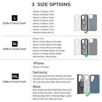 ykooe Rugged Nylon Holster Compatible with iPhone 17 16 15 14 13 12 & Pro Models, Galaxy S25, S24, S23, S22,S21 Cell Phone Belt Holder for Men, Black - L - color: Black, size: L