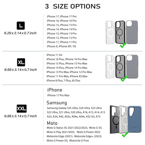 ykooe Rugged Nylon Holster Compatible with iPhone 16/15/14/13/12 Pro Max & Plus,17 Air Models, Galaxy S24/S23/S21/S20 FE Cell Phone Belt Holder for Men, Coffee - XL - color: Coffee, size: XL