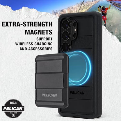 Pelican Voyager Samsung Galaxy S26 Ultra Case - Rugged Phone Case - Black | Magnetic & Wireless Charging Case with 24ft Military-Grade Drop Protection & Belt Clip Holster for Samsung Galaxy S26 Ultra - color: Voyager Black, size: Samsung Galaxy S26 Ultra