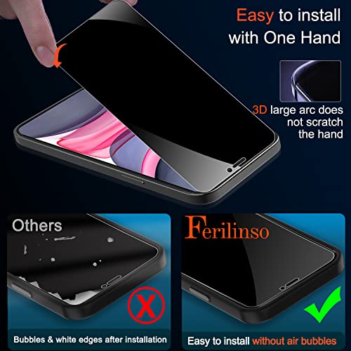 Ferilinso 2 Pack Privacy Screen Protector for iPhone 11, Tempered Glass - size: iPhone 11-6.1 IN