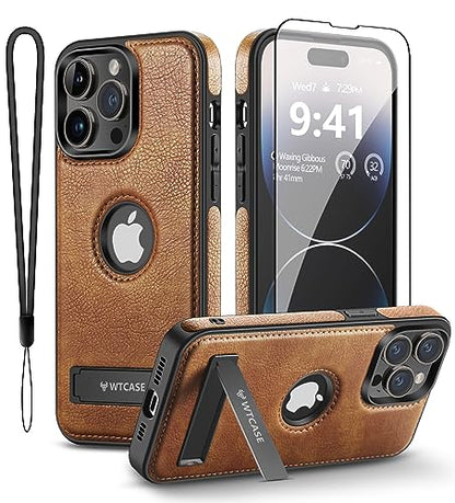 WTCASE Magnetic for iPhone 14 Pro Max Leather Case,Built-in Invisible Stand [Compatible with Magsafe] Protective Slim Kickstand Compatible with iPhone 14 Pro Max (2022) 6.7" (Brown) - color: Brown, size: iPhone 14 Pro Max-6.7"
