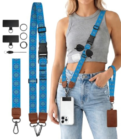 Boho Mandala Phone Lanyard Crossbody Wrist Neck Strap Women - color: Boho Mandala