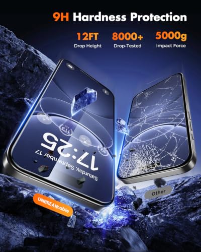 UNBREAKcable iPhone 15 Pro Max Full-Coverage Screen Protector - 3 Pack | Quick-Install Box, Edge-to-Edge Coverage, 9H Hardness, Ultra HD Clarity, Daily Protection, Smooth Touch - size: iPhone 15 Pro Max