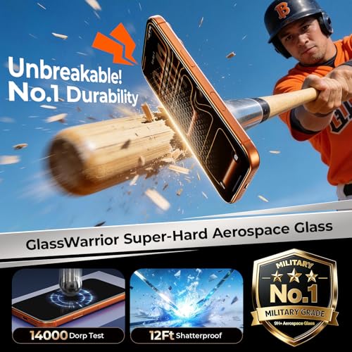 BENKS GlassWarrior for iPhone 17 Pro Screen Protector [TÜV Rheinland Anti-Reflection] [3D Curved Full Coverage] 9H+ Tempered Glass, Military-Grade Shatterproof & Scratch Resistant, Eye-Friendly