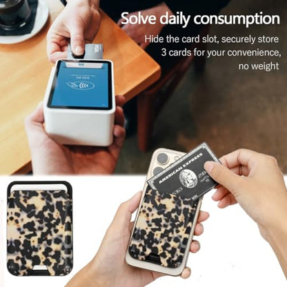 Compatible with Magsafe Wallet Magnetic Card Holder, (Tortoise Shell) - color: Tortoise Shell