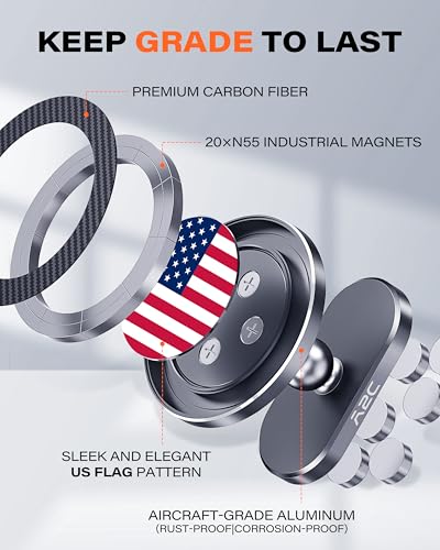 A2C American Flag Alloy Magnetic Golf Cart Phone Holder Golf Accessories - color: US FLAG