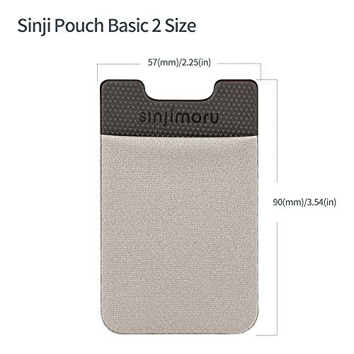 Sinjimoru Cell Phone Wallet Stick on, Card Holder for Back of Phone, Grey - color: Grey