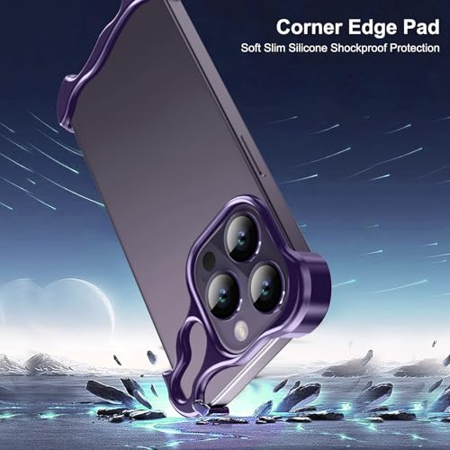 Frameless Phone Case Crafted for iPhone 14 Pro Max Purple - color: Aluminum Purple, size: iPhone 14 Pro Max