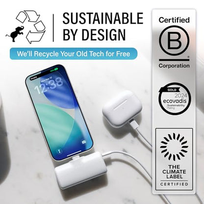 Nimble Bump 5K 20W Portable Fast Charger, Mini 5000mAh Power Bank, Black - color: Black