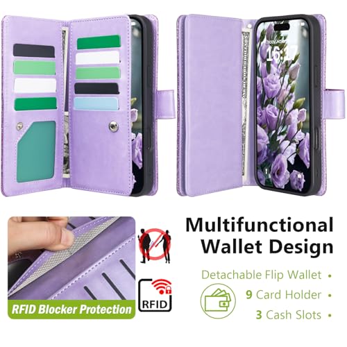 Varikke for iPhone 13 Wallet Case Compatible with Magsafe, Light Purple - color: (Compatible with MagSafe) Light Purple, size: iPhone 13 6.1"