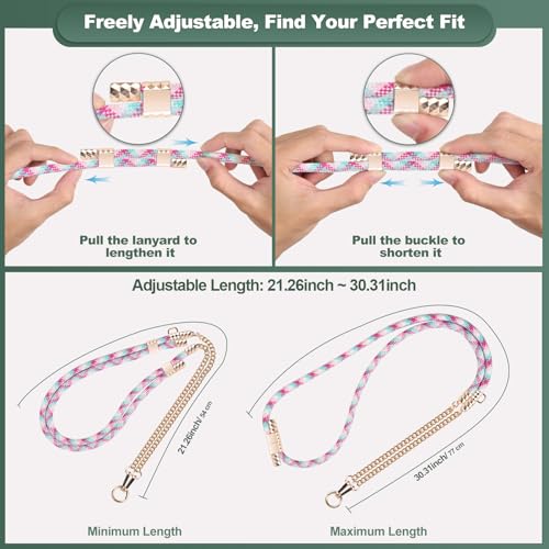 YFWE Phone Lanyard Crossbody, Adjustable Cell Phone Lanyard Neck Strap for All Phones, Universal Skin Friendly Phone Strap Crossbody for Women and Men - color: Colorful 4