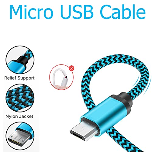 Aioneus Micro USB Cable，3-Pack 6ft Micro USB Charger Compatible with PS4, High Speed Android Charging Cable for Samsung Galaxy S7 Edge S6 S5 S2 J7 J7V J5, LG K40 K20, Fire Tablet, PS4, Xbox, Kindle - size: Micro 6ft+6ft+6ft, style: Micro USB