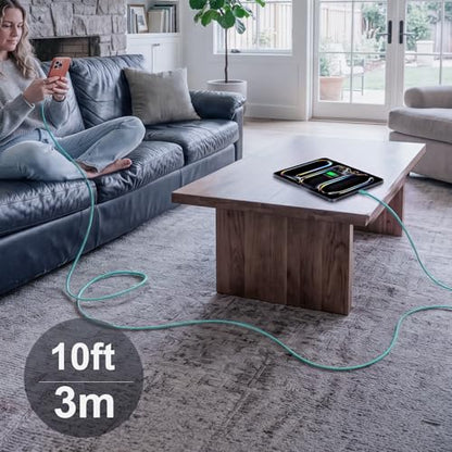 iPhone 18 17 16 15 Charger Fast Charging, 20W Dual Port USB C Charger Block - color: Green