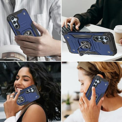 for Samsung S23 FE Case: S23 FE Case with Screen Protector: (Heavy Duty) Military Grade 360° Rotatable Kickstand Shockproof Protective Cases for Samsung Galaxy S23 FE (Blue) - color: Samsung S23 FE Case Blue