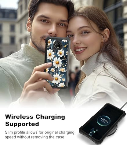 for Schok Volt Sv67q Sv67332 Case with Screen Protector, Military Grade Drop Protection, Dual Layer Hybrid Shockproof Protection TPU Phone Case for Schok Volt Sv67q, Little Flower - color: Little Flower