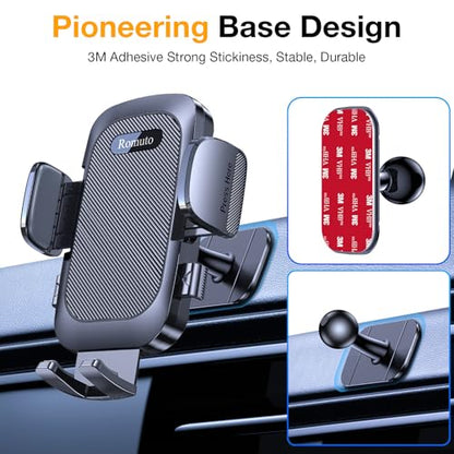 Romuto Phone Holders for Your Car Phone Holder Mount【90+LBS Suction Cup】 - color: Black