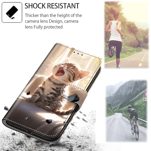 Case Wallet for Motorola Moto G Power 2025/2026, Cat | Kickstand, 3 Card Holder, Shockproof TPU Interior Shell, PU Leather, Magnetic Flip Cover, Lanyard Strap - color: Pic:05