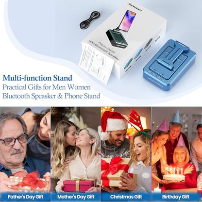 JTEMAN Bluetooth Speaker with Cell Phone Stand,Big Sound & Clear Bass - color: Blue