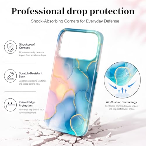 Case Compatible with iPhone 17 Pro Max, 2025 Anti-Yellow Ultra Transparent Soft TPU Phone Case, Shockproof Anti-Slip Slim Lightweight Full Coverage Protective (Marble Pattern 1) - color: Marble pattern 1