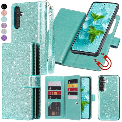 Varikke for Samsung Galaxy S25 Wallet Case Magnetic Detachable, Mint Green - color: Mint, size: Galaxy S25 6.2"