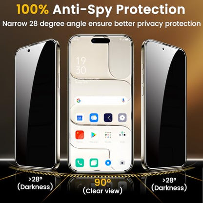 Romkasi 3 Pack Privacy Screen Protector for iPhone 17 Air 6.5 Inch with 3 Pack Camera Lens Protector, Anti Spy Tempered Glass Film, Anti-Scratch, Touch Sensitive, Case Friendly - color: iPhone 17 Air