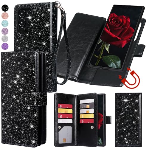 Varikke for Galaxy S25 Ultra Wallet Case Magnetic Detachable, Black - color: Black, size: Galaxy S25 Ultra 6.9"