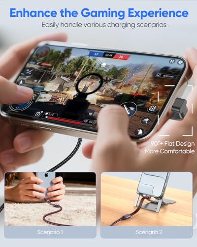 Right Angle USB C Cable 3.3FT, 60W 90 Degree USB C Cable (Flat) - size: 3.3FT