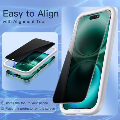 JETech Privacy Screen Protector for iPhone 16 Plus, 2-Pack - size: iPhone 16 Plus