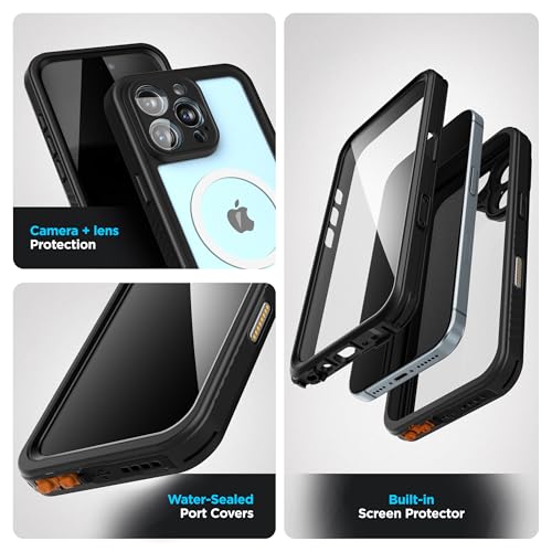 Encased Waterproof Belt Case for iPhone 16 Pro Max with Camera Control Button [Military Grade] IP-68 Full-Body Cover and Holster Clip, (Compatible with MagSafe) - size: iPhone 16 Pro Max
