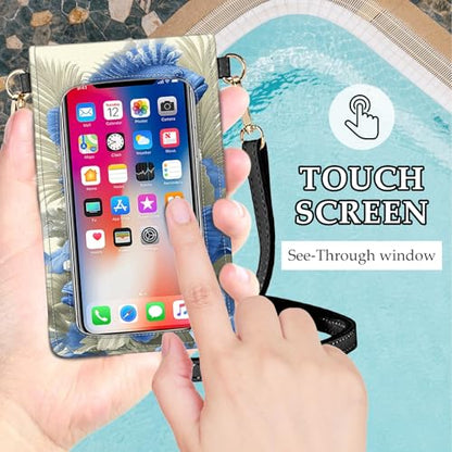 Small Crossbody Bags for Women Touchscreen Cell Phone Bag Cross Body Purses with adjustable Strap,Gifts For Teenage Girls - color: Blue Fishs