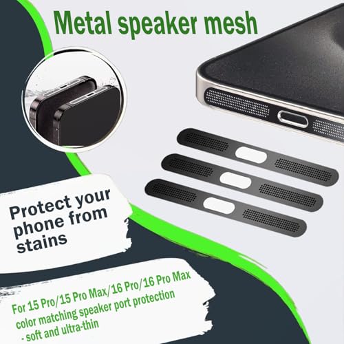 Dust Plug for iPhone Charger Port, Protects Charging Port Anti Dust Cover Anti-Lost Dust Plugs for Lightning, with Speaker Mesh Dustproof, Accessories for iPhone 14 13 12 11 (Plus, Pro Max), 8-Pack