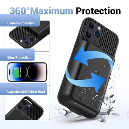 13800mAh Battery Case for iPhone 14 Pro Max/13 Pro Max/12Pro Max/14 Plus (6.7 inch) [2026 Upgraded] High Capacity Extended Charging Case Charger Battery Pack with Tempered Glass Screen Protector - size: for iPhone 14 Pro Max/13 Pro Max(6.7 inch)