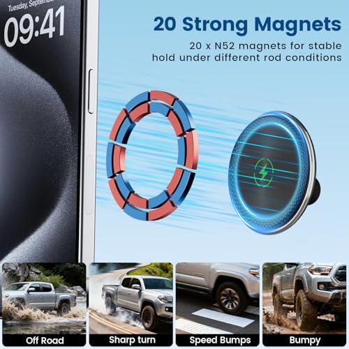 Wireless Charging Magnetic Mount for Chevy Silverado GMC Sierra 2022-2026 - style: Magnetic Charging