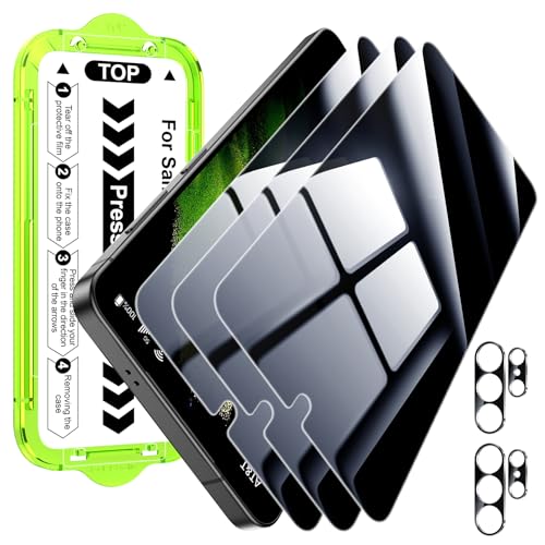 Esanik Privacy Screen Protector for Samsung Galaxy S26 Ultra, 9H Tempered Glass Anti-Spy Screen Protector with Fast Alignment Tray, Fingerprint Unlock, Bubble-Free Easy Install, Case Friendly, 3+2 Pack