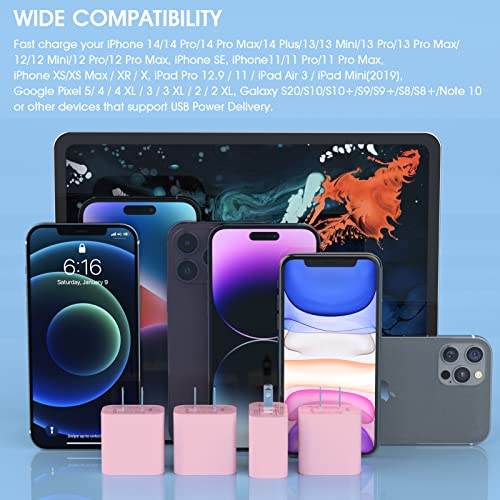 iGENJUN 20W USB C Charger Wall Charger, 4-Pack, Baby Pink - color: Baby Pink