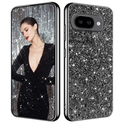 Glitter Case for Google Pixel 10A Phone Case for Women Girls, Slim Ultra Thin Matte Back Shockproof Protective Cover for Google Pixel 10A 5G Crystal Bling Case (Black) - color: Black