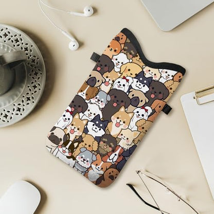 Cell Phone Sleeve Pouch with Adjustable Strap - Dogs - color: Dogs